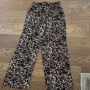 Never worn Leopard Print Wide-Leg Pants